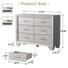 WhizMax French Vintage Dresser for Bedroom with 6 Drawers, Vintage Design Wood Drawer Dresser Chest of Drawers for Closet, Living Room, Hallway - 2 of 4