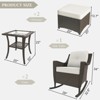 YARDSIGHT 5-Piece All-Weather Wicker Patio Set: 2 Rocking Chairs, 2 Ottomans & Glass-Top Side Table for Backyard, Porch, Balcony - 3 of 4