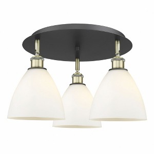 Bristol Glass - 3 Light Flush Mount In Industrial Style-10 Inches Tall and 19.25 Inches Wide - 1 of 1