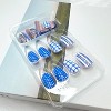 LOVELAY CREATIONS Blue Short Almond Press-On Nails with Bee Plaid Designs - 3 of 4