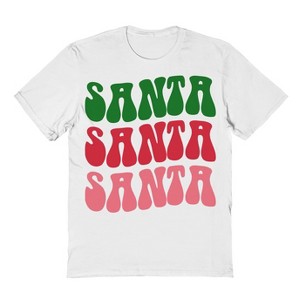 Rerun Island Men's Christmas Tree Santa Santa Short Sleeve Graphic Cotton T-Shirt - 1 of 1