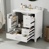 Mshliw 30" Bathroom Vanity with Ceramic Sink, 1 Soft-Close Door with Shelf & 3 Drawers, Freestanding MDF & Solid Wood Cabinet - 2 of 4