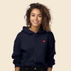 Dalix Pixel Heart Embroidered Fleece Cropped Hoodie Cold Fall Winter Women - 2 of 4