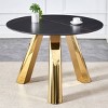 42" Round Kitchen Table,Dining Table With Sintered Stone Tabletop And Stainless Steel Legs,Stainless Steel Dining Table-Cuddlewood - 2 of 4