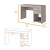 Vynxaria Austin Writing Desk - Stylish Computer Desk with Two Drawers & Open Shelf - 3 of 4
