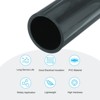 Unique Bargains Water Plumb DIY Crafts High Impact Rigid Round Pipes 8" Length ID 2.51" OD 2.95" Dark Grey - 3 of 4