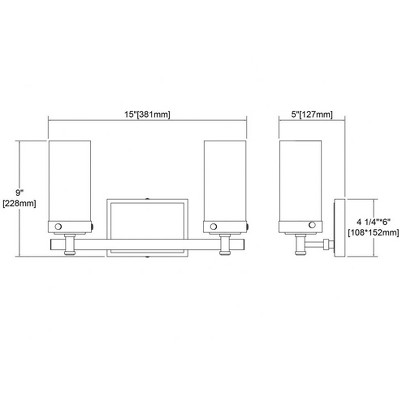 Polished Chrome 2-Light Vanity with Seedy Glass Shades