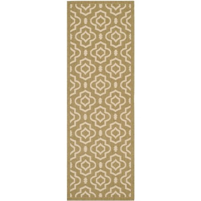 Courtyard Green and Beige Stain-Resistant Outdoor Rug