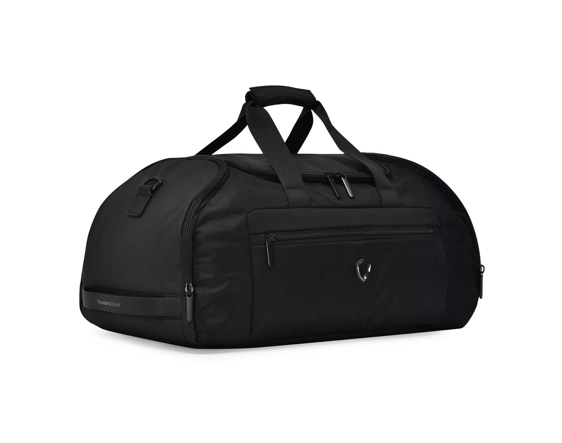 Traveler's Choice Cannonville Convertible Water Resistant Duffel Backpack - Black