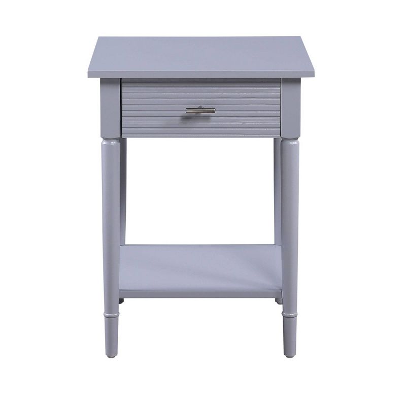 Amy 1 Drawer End Table with Shelf Gray - Breighton Home, 4 of 9