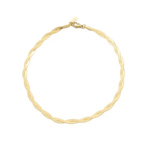 Pompeii3 Amina Anklet 18k Gold Plated 10" 6mm Total Width Herringbone Chain - 1 of 4