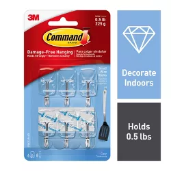Command Small Sized Wire Decorative Hooks Clear