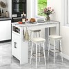 Tangkula 47" Long Counter Height Table Bar Table Faux Marble Pub Table w/ Cabinet - 2 of 4