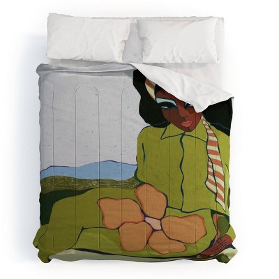 Deny Designs Cortney Herron Bloom Green Comforter and Sham Set