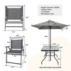 VYNXARIA Outdoor Patio Dining Set for 4 People, Metal Patio Furniture Table and Chair Set with Umbrella, Black - 2 of 4
