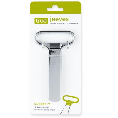 Silver Twin Prong Wine Bottle Opener with Chrome Handle