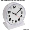 Aoibox Silent Analog Alarm Clock with Snooze, Gradual Wake, Soft Backlight, Easy to Set, Large Numbers for Seniors, On/Off Switch, White - 3 of 4