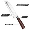 imarku Santoku Knife 7 inch Kitchen Knife Ultra Sharp Asian Knife, German HC Stainless Steel 7Cr17Mov, Ergonomic Pakkawood Handle, Red - 2 of 4