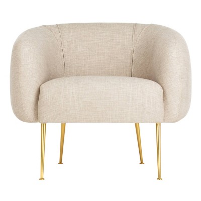 Alena Poly Blend Accent Chair Oatmeal - Safavieh