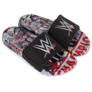 WWE Mens Championship Belt Slides - John Cena, Roman Reigns, Seth Rollins World Wrestling Champion Belt Slip On Slide Sandals - 1 of 4