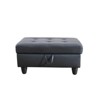DOMETOUR Faux Leather Storage Ottoman for Living Room, Bedroom or Entryway Black - 2 of 4