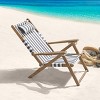 Outdoor Weather-Resistant Wood Folding Beach Chair with Backpack Straps - 4-Position Reclining Seat by Lavish Home - 2 of 4