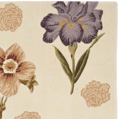 Ivory Floral Handmade Wool Tufted 4' x 6' Area Rug