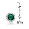 Guili Sterling Silver Colored Cubic Zirconia Round Halo Stud Earrings, a Radiant and Classic Jewelry Piece for a Versatile and Elegant Appeal - 3 of 4
