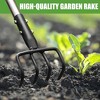 Itopfox Long Hand Cultivator, Carbon Steel & Stainless Steel Tiller with Telescopic Handle, Soft Grip for Digging, Loosening Soil, Weeding in Garden - 4 of 4