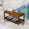 HOMLUX 2-Tier Patio Coffee Table Outdoor Dining Table for Yard, Balcony, Lawn, Pool - 3 of 4
