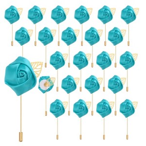 Unique Bargains Realistic Rose Boutonnieres Flower Pins for Wedding Ceremony 24 Pcs - 1 of 4