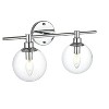 Elegant Lighting Jaelynn 2 light Chrome and Clear Bath Sconce - 2 of 4