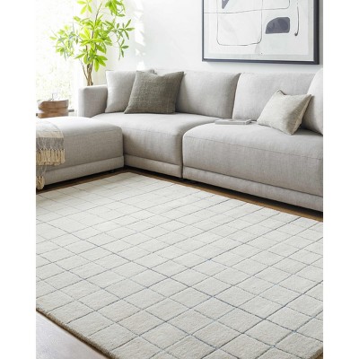 Hauteloom Toshi Beige Grid Wool Rug