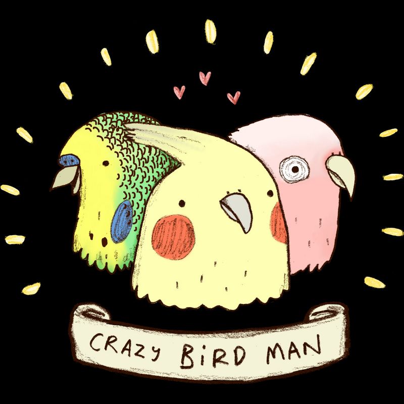 Men's Design By Humans Crazy Bird Man By SophieCorrigan T-Shirt, 2 of 5