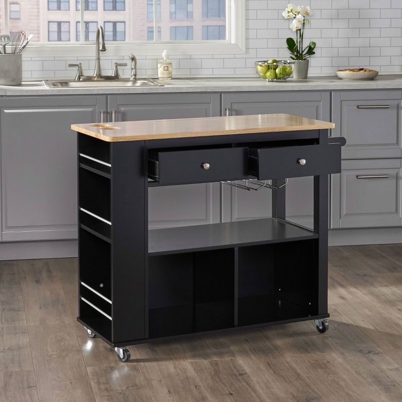 Cato Kitchen Cart Black - Christopher Knight Home, 4 of 8