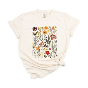 Simply Sage Market Women's Vintage Pressed Flowers Short Sleeve Garment Dyed Tee - 1 of 4