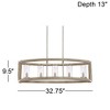 Possini Euro Design Kerr Wood Brushed Nickel Island Pendant Chandelier 32 3/4" Wide Modern Clear Glass Shade 5-Light Fixture for Dining Room Kitchen - 4 of 4