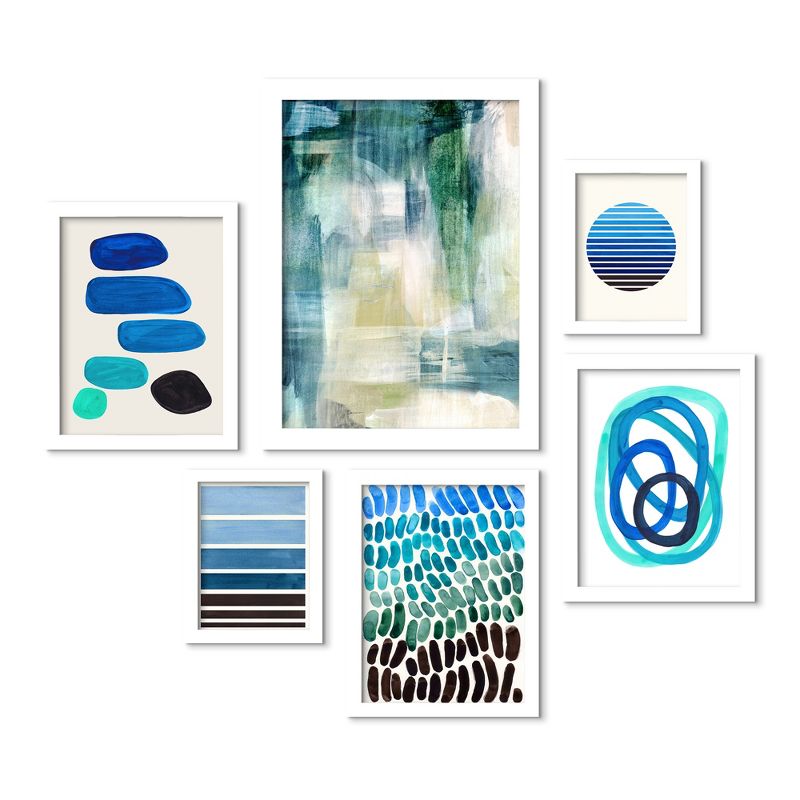 Americanflat Abstract Neutral (Set Of 6) Framed Prints Gallery Wall Art Set Rain Collage Ii By Hope Bainbridge, 3 of 5