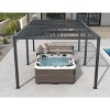 PURPLE LEAF Louvered Pergola Outdoor Aluminum Pergola with Adjustable Roof for Deck Backyard Garden Grey Hardtop Gazebo - 2 of 4