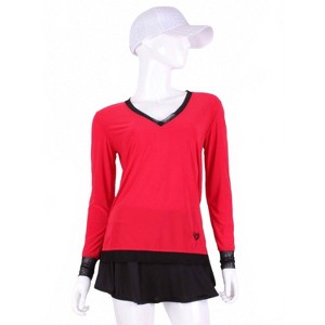 Women's Wo's Long Sleeve Very Vee Tee - Love Love Tennis - 1 of 2