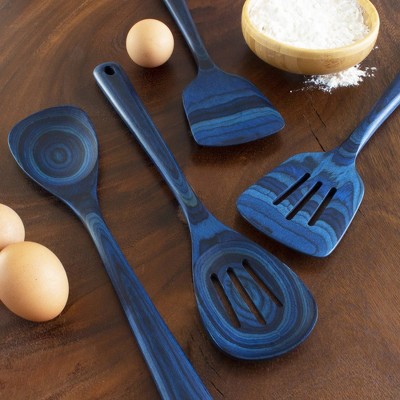 Baltique 7pc Malta Kitchen Utensil Set: Wood Cooking Tools, Hand Wash, Blue, Adult Use, Includes Measuring Spoons — фото 6