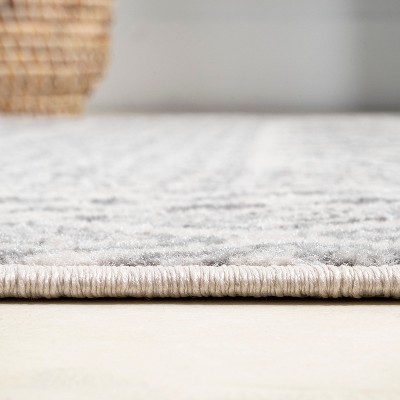 Athens Gray Geometric 4' x 6' Easy-Care Synthetic Area Rug