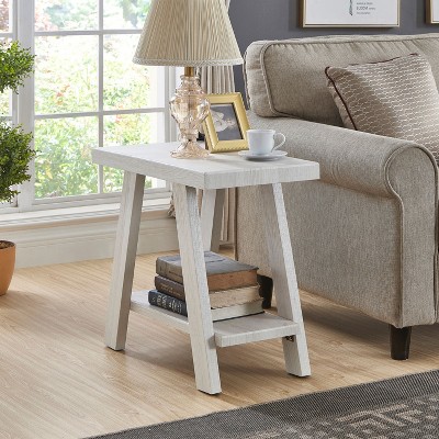 NicBex Wood Coffee Table with 2-Tier Open Shelf, Small Side Table with Splayed-Leg, Rectangular Wood End Table for Living Room, Bedroom