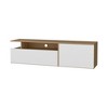 63.3" Particle Board TV Stand with Drop-Down Door and 3 Open Shelfs for Living Room and Bedroom - 3 of 4