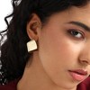 SOHI Women's California Gold Folded Square Stud Earrings - 4 of 4