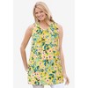 Woman Within Plus Size Perfect Printed Sleeveless Shirred V-Neck Tunic - 4 of 4