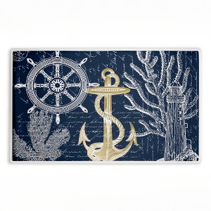 Stupell Industries Vintage Nautical Sea Letters Printed Plush Bath Mat And Bath Rug, Design By Kim Allen, 18"X30" - 1 of 4