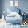 Twin Platform Bed Frame, Velvet Upholstered Platform Bed Frame with Height Adjustable Headboard, Strong Wood Slat Support, Easy to Assemble - 2 of 4