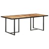 vidaXL Industrial Dining Table Solid Mango Wood with Iron Legs - Rough, Natural Finish, 78.7" - 2 of 4