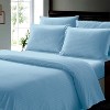 Plazatex Luxurious Wrinkle Resistant 100% Polyester Dobby Ultra Soft Stripe All Season Bed Sheet Set Blue - 2 of 4